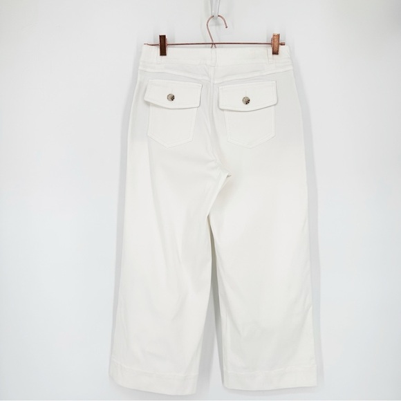 NWT Spanx Stretch Twill Cropped Wide Leg Pants In Bright White - Picture 5 of 8